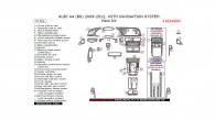 Audi A4 2009, 2010, 2011, 2012, With Navigation System, Main Interior Kit, 37 Pcs.