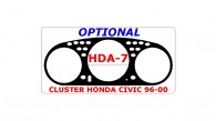 Honda Civic 1996, 1997, 1998, 1999, 2000, Interior Dash Kit, Optional Speedometer Cluster, 1 Pcs.