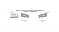 Infiniti G35 Sedan 2007-2008/G37 Sedan 2009, 2010, 2011, 2012, 2013, Stainless Steel Pillar Posts, 6 Pcs.