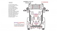 Hummer H2 2003, 2004, 2005, 2006, 2007, Exterior Kit, 43 Pcs.