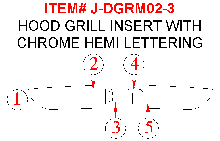 Dodge RAM 1500 Daytona SRT10 2002, 2003, 2004, 2005, 2006, 2007, 2008, RAM 2500/3500 2003-2005, Exterior Kit, Hood Grill Hemi Insert dash trim kits options