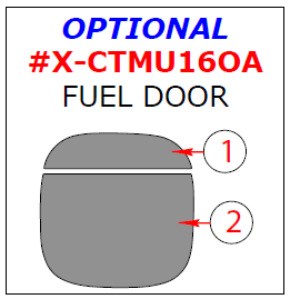 Chevrolet Malibu 2016, 2017, 2018, 2019, 2020, 2021, 2022, 2023, 2024, 2025 Exterior Kit, Optional Fuel Door, 2 Pcs. dash trim kits options